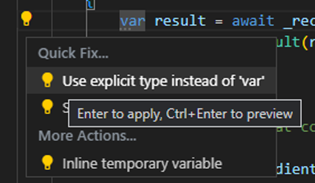 Use explicit type instead of example