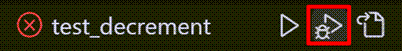 Debug Test icon in the Test Explorer