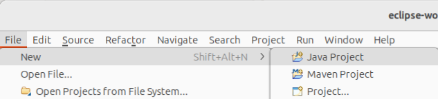 File > New > Java Project