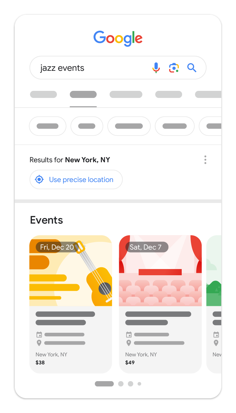 How the event experience looks on Google Search