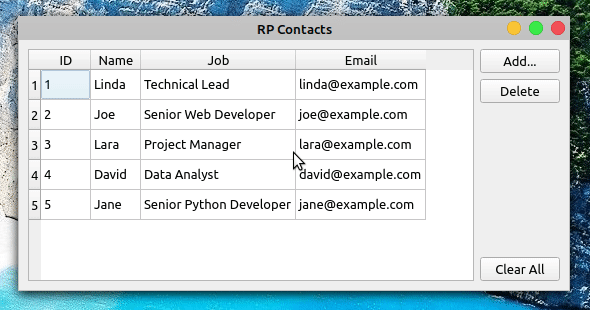 Contact Book Visualize Update Data