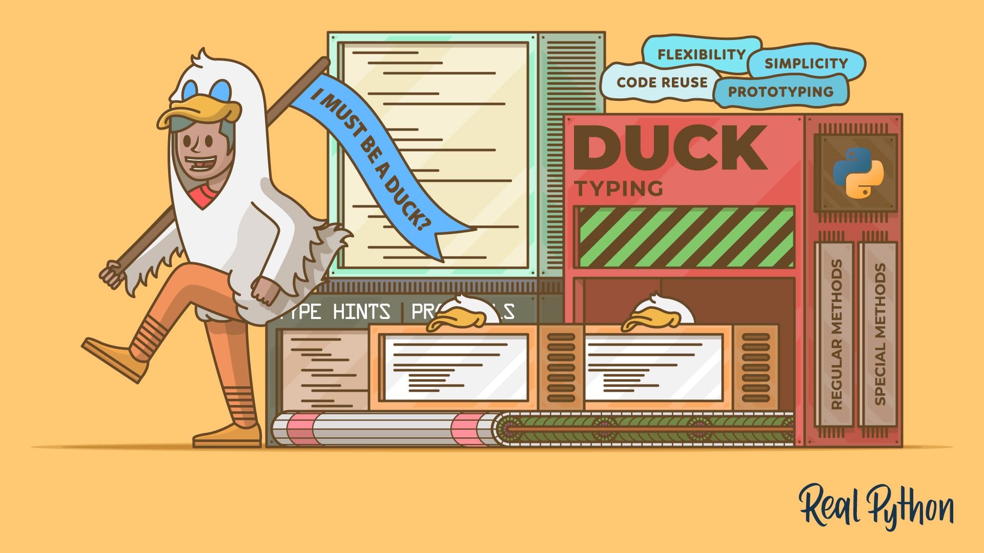 Title image for Getting to Know Duck Typing in Python (Duck Typing in Python: Writing Flexible and Decoupled Code)