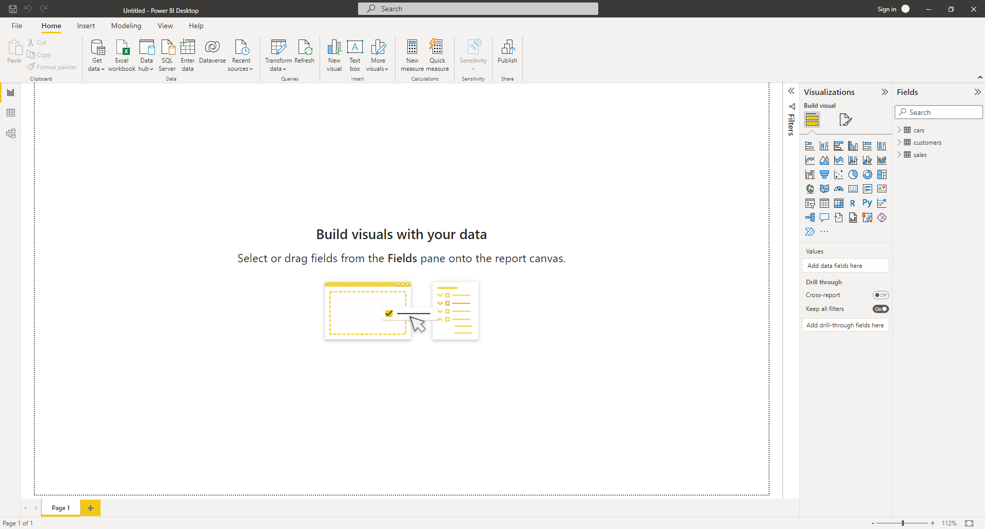 Blank Report Canvas in Power BI Desktop