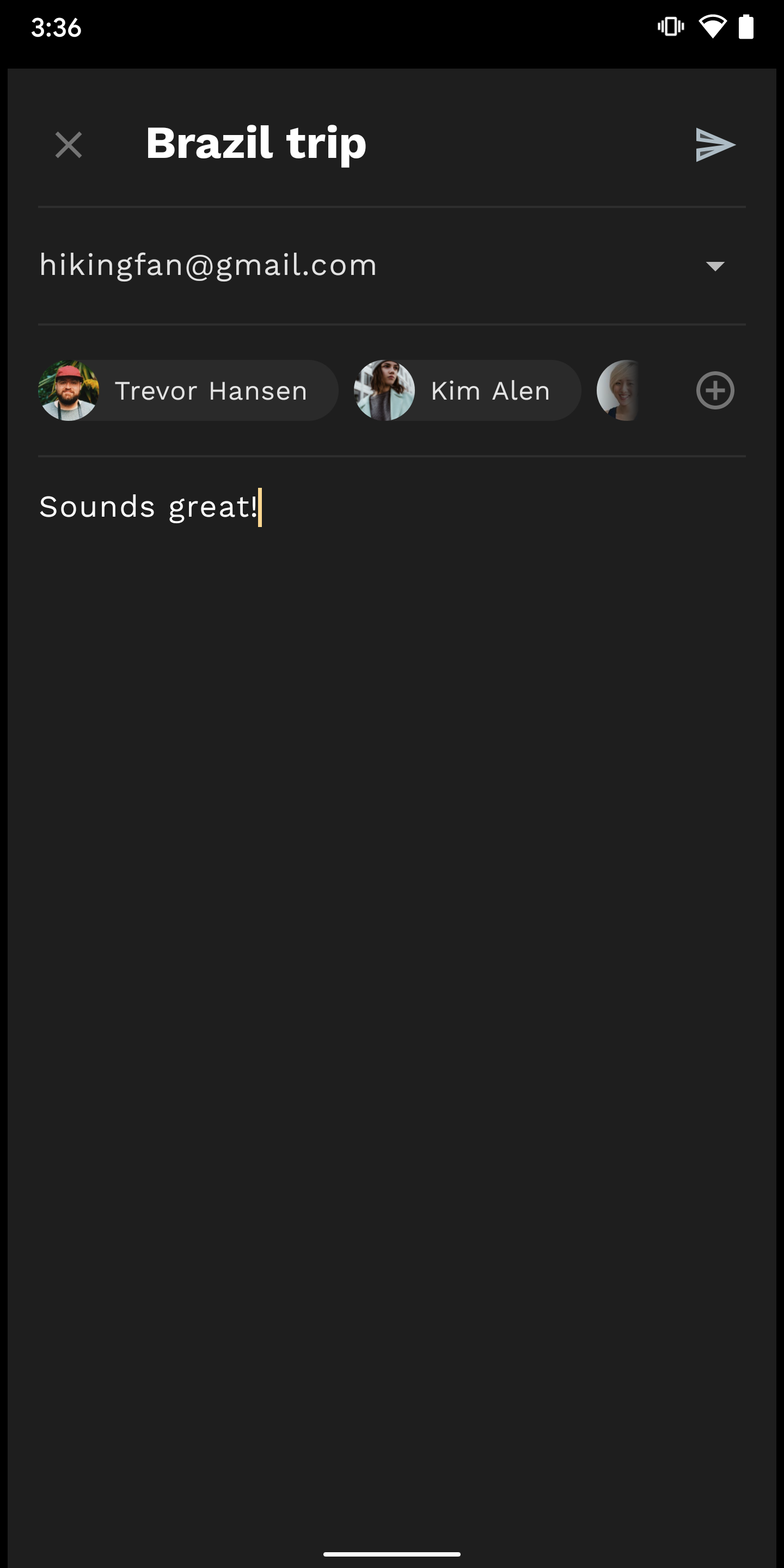 Compose email screen