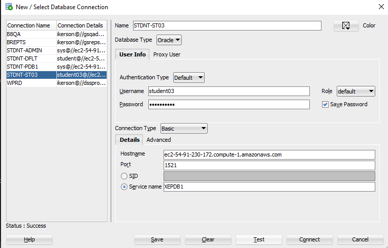 Sample Database Connection