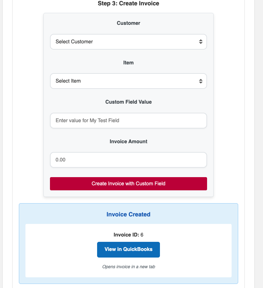 Step 4 — Create Invoice