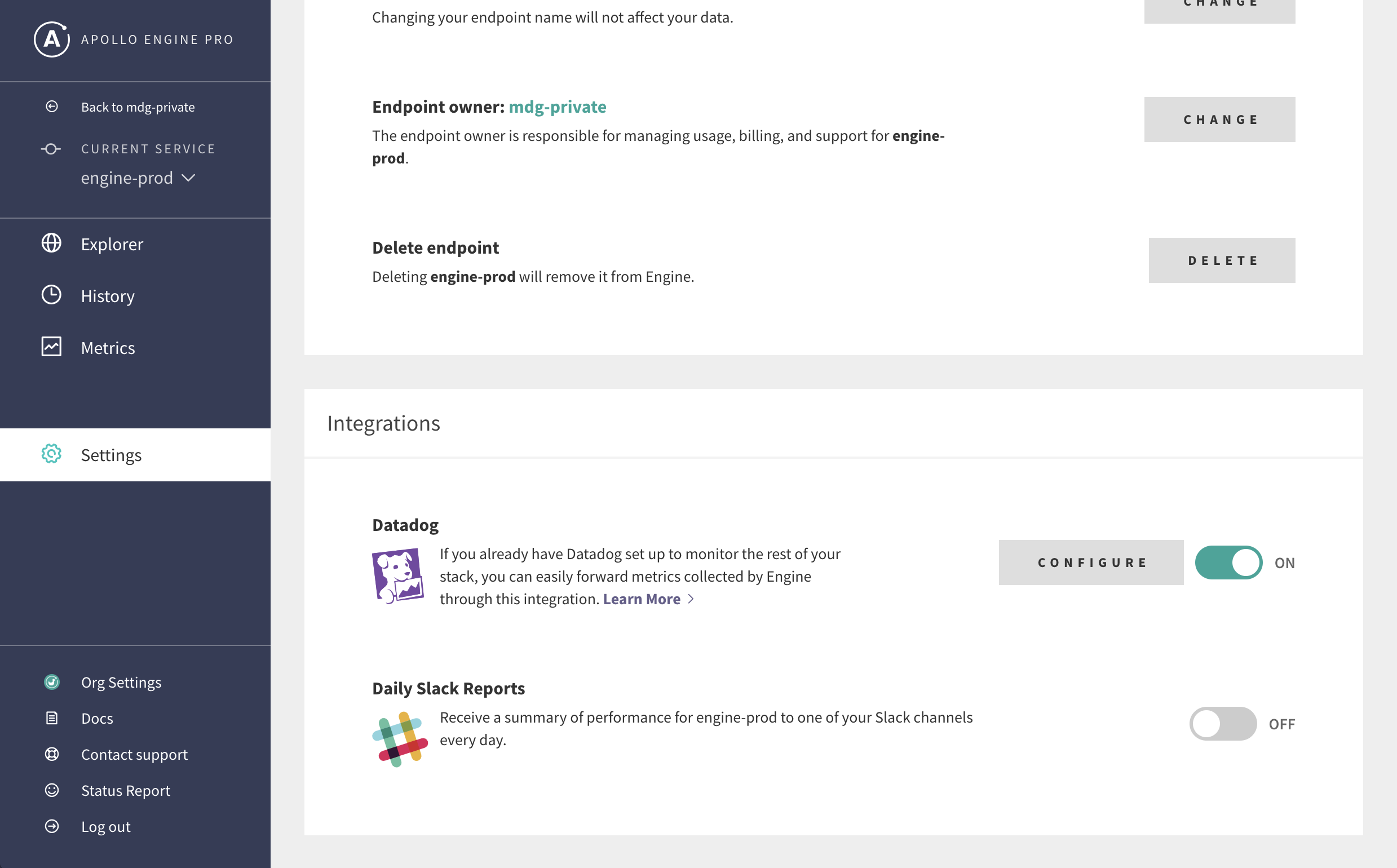 Slack report button