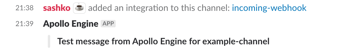 Slack setup confirmation