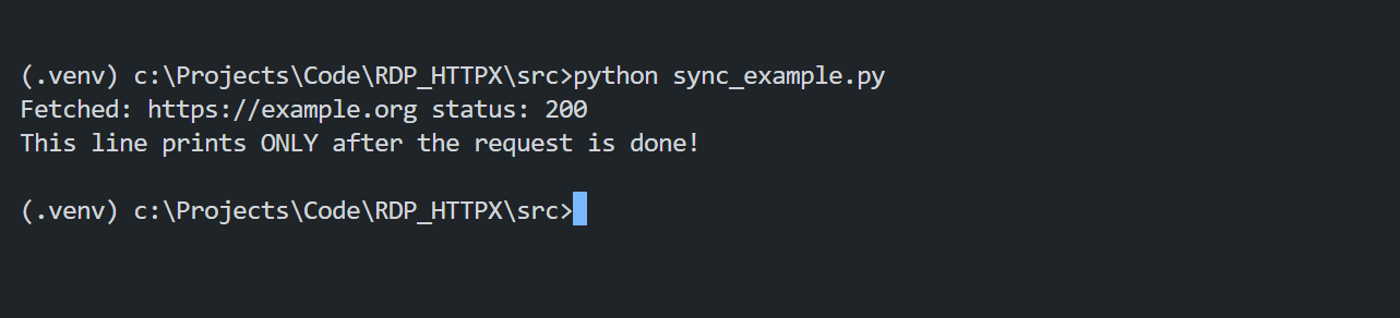 synchronous code result