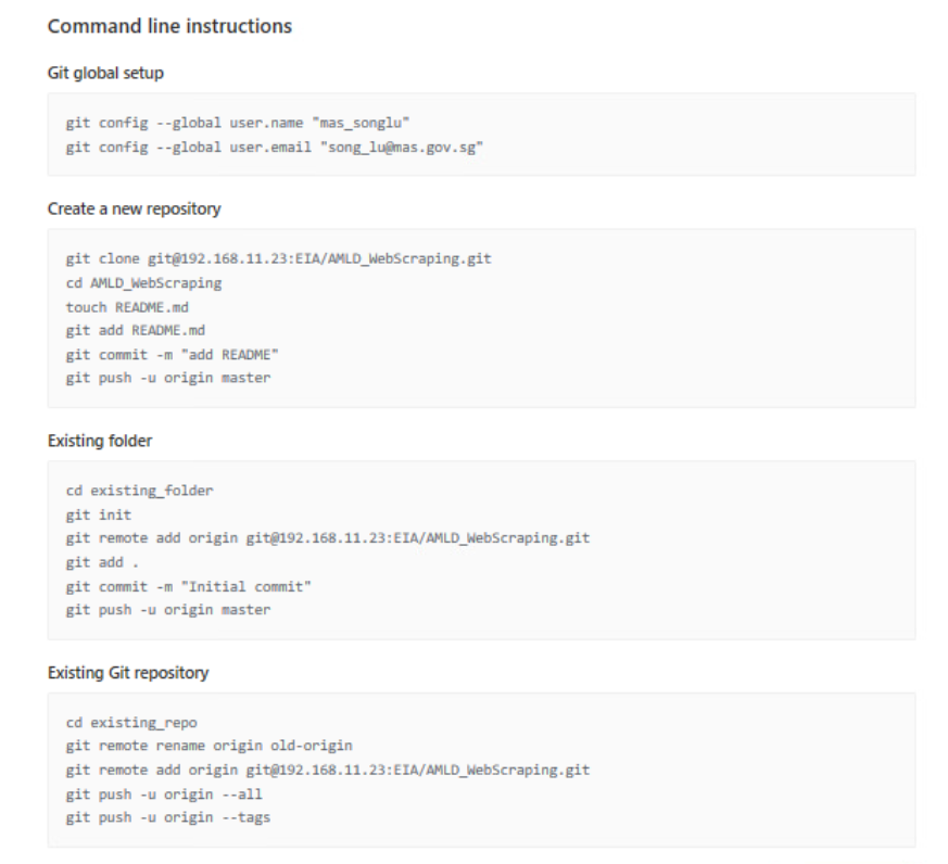 quick git command