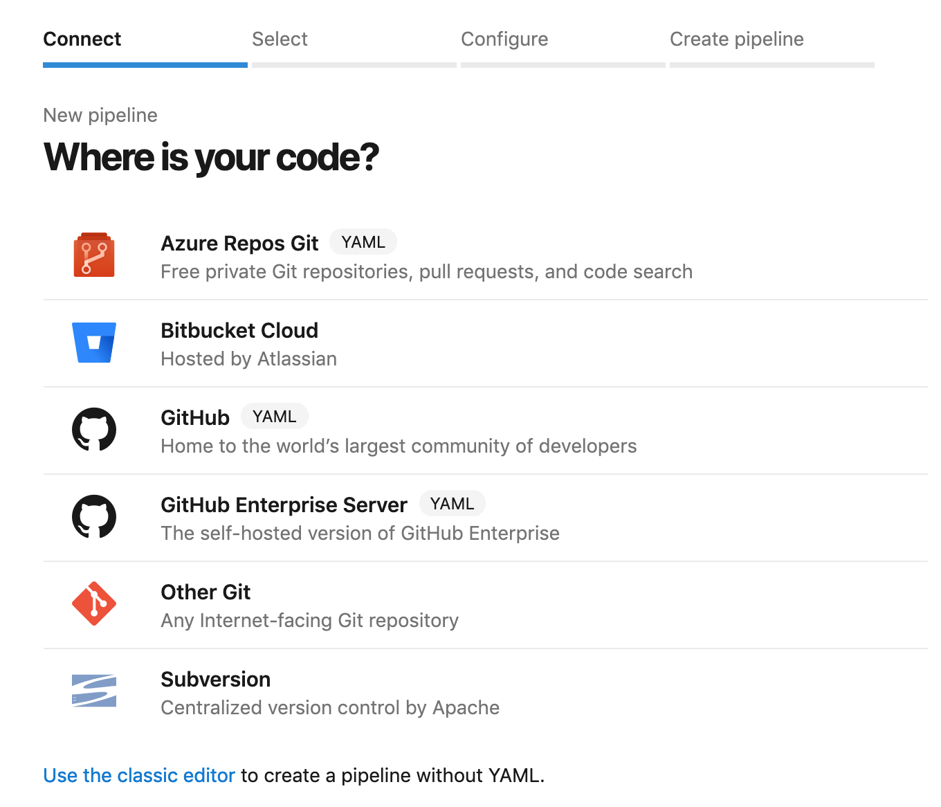 build connnect step