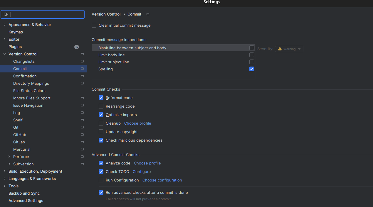 Format on Commit Configuration