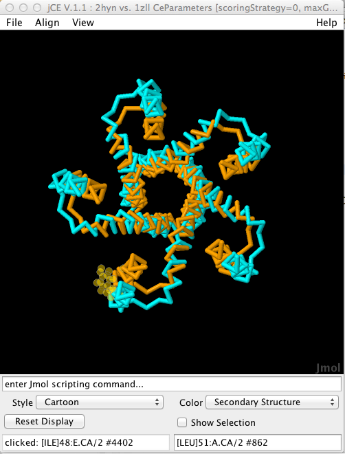 3D Alignment of PDB IDs 2hyn and 1zll