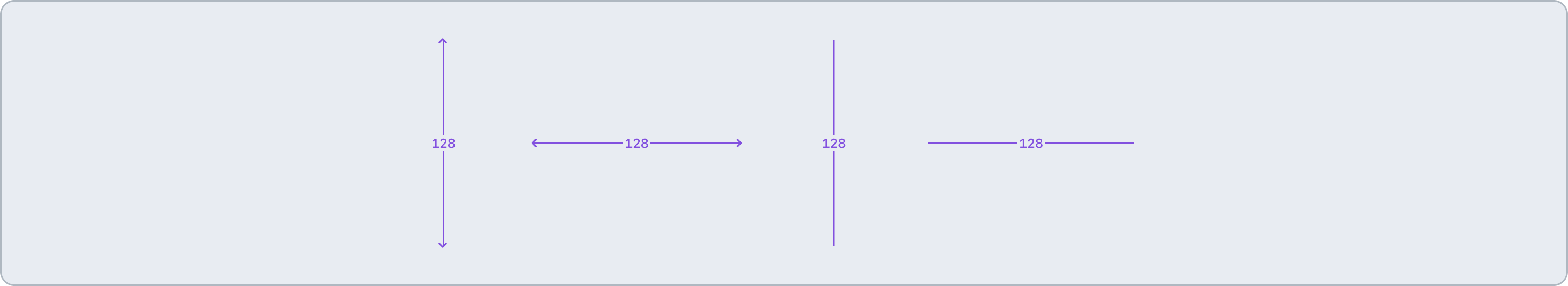 Four redline annotations. There are two vertical lines, one contains arrowheads, the other doesn’t. And two horizontal lines, one contains arrowheads, the other doesn’t. Each have a label of 128.