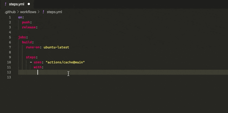 Actions auto-complete