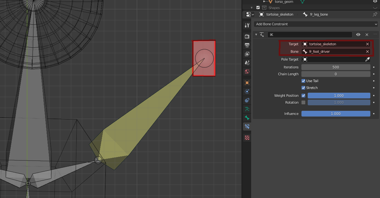 Add an IK target Adding an IK target