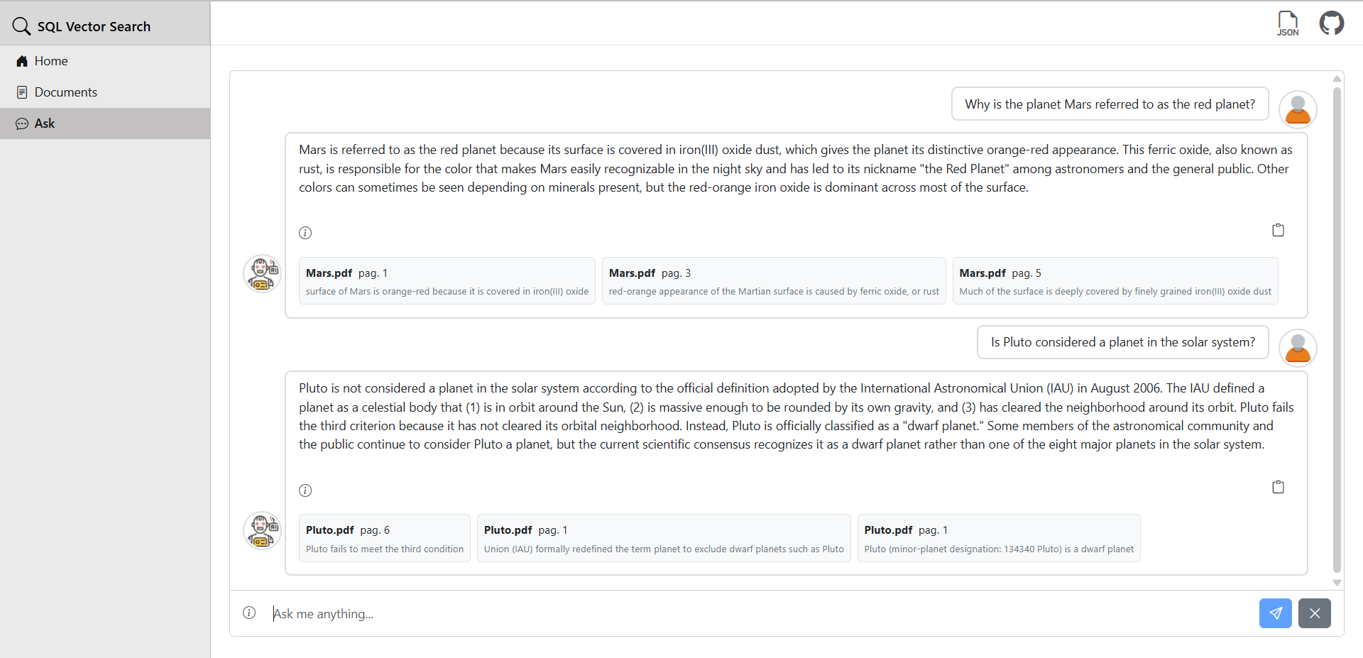 SQL Database Vector Search Web App
