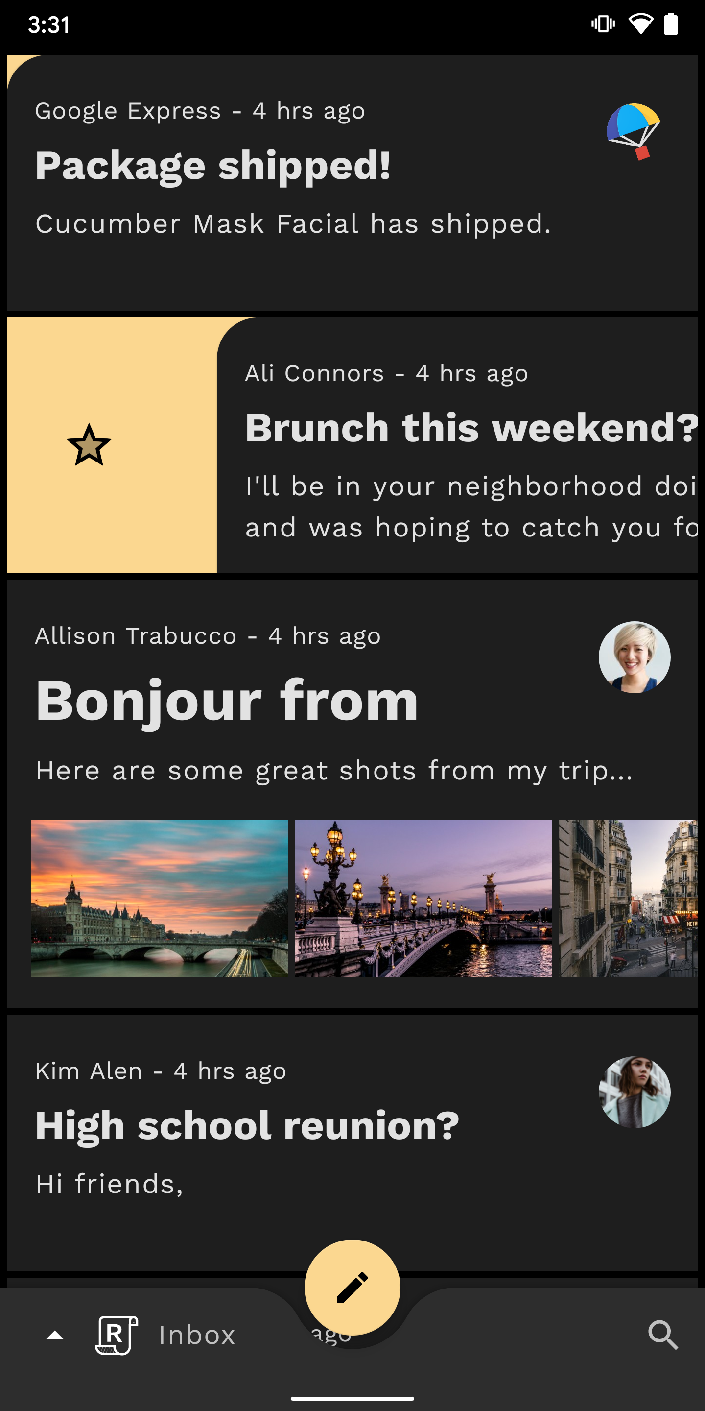 Star an email action