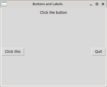 Buttons and Labels example