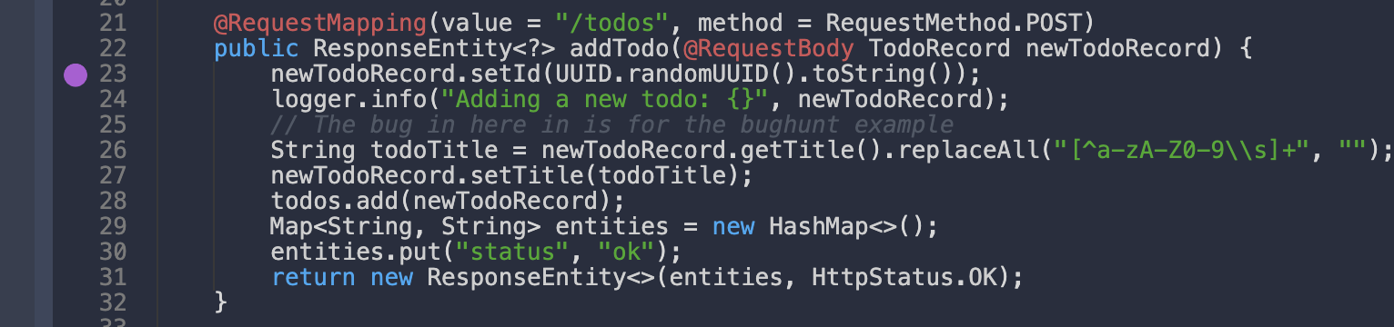Snapshot Breakpoint