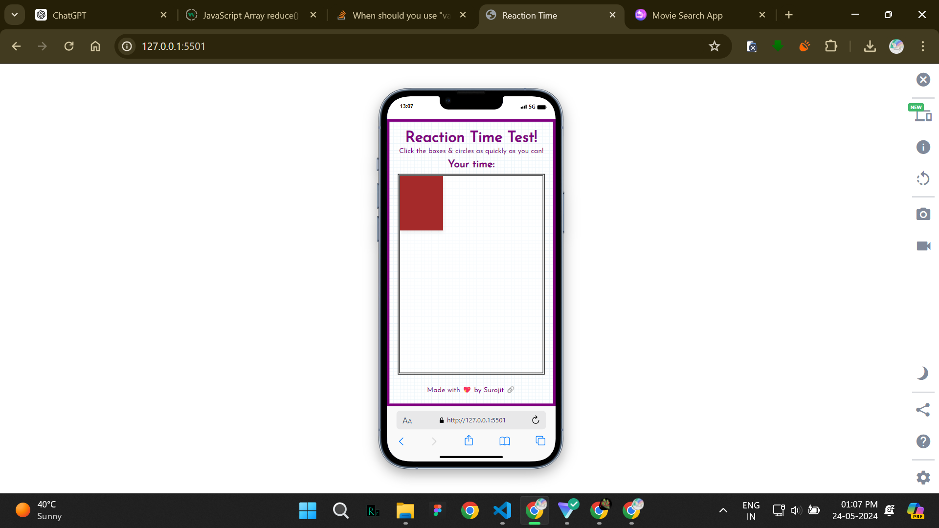 Reaction Time Test Screenshot 2