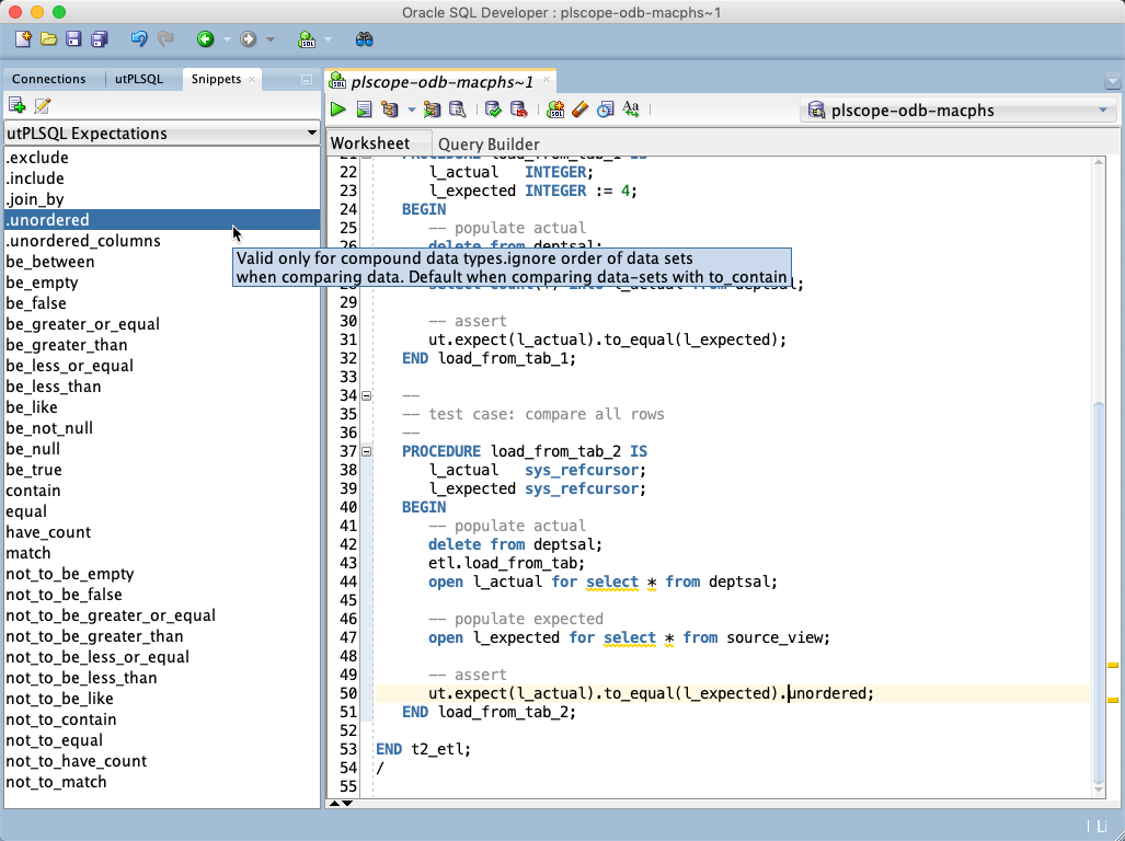 utPLSQL Expectations