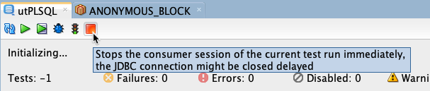 Stop utPLSQL test run