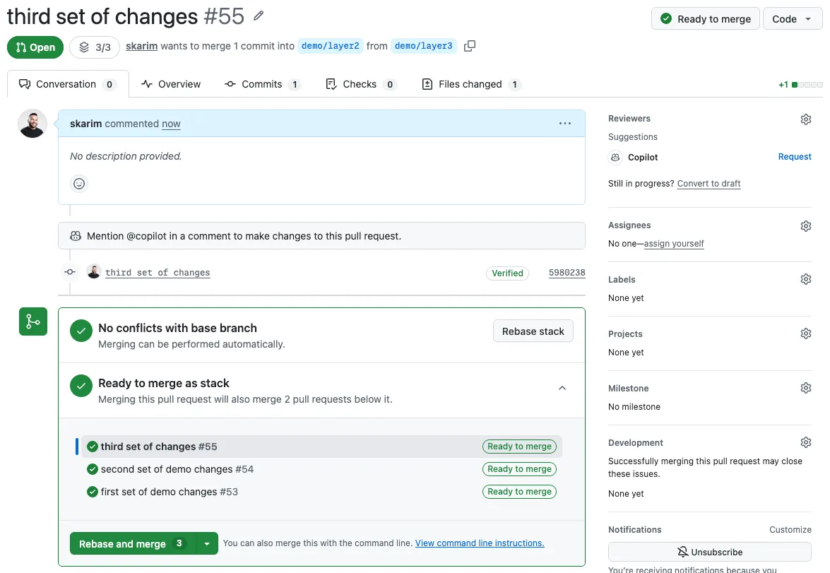 Stack of Pull Requests