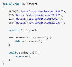 java enum with string values