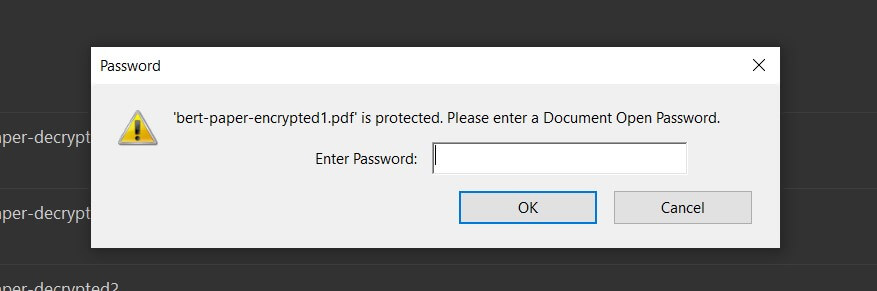 Example encrypted PDF file with Password using Python