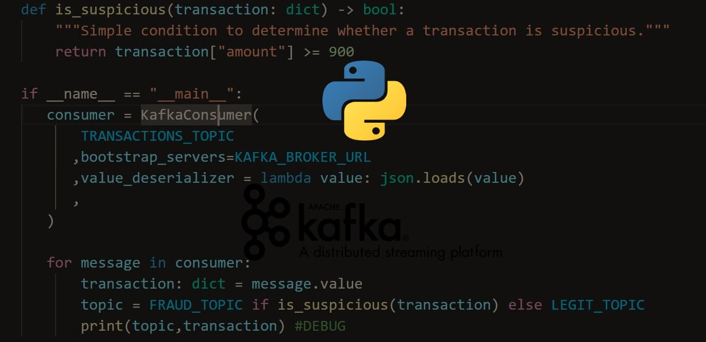 Detecting Fraudulent Transactions in a Streaming App using Kafka in Python