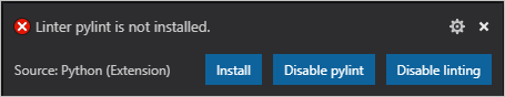 Prompt for installing a linter
