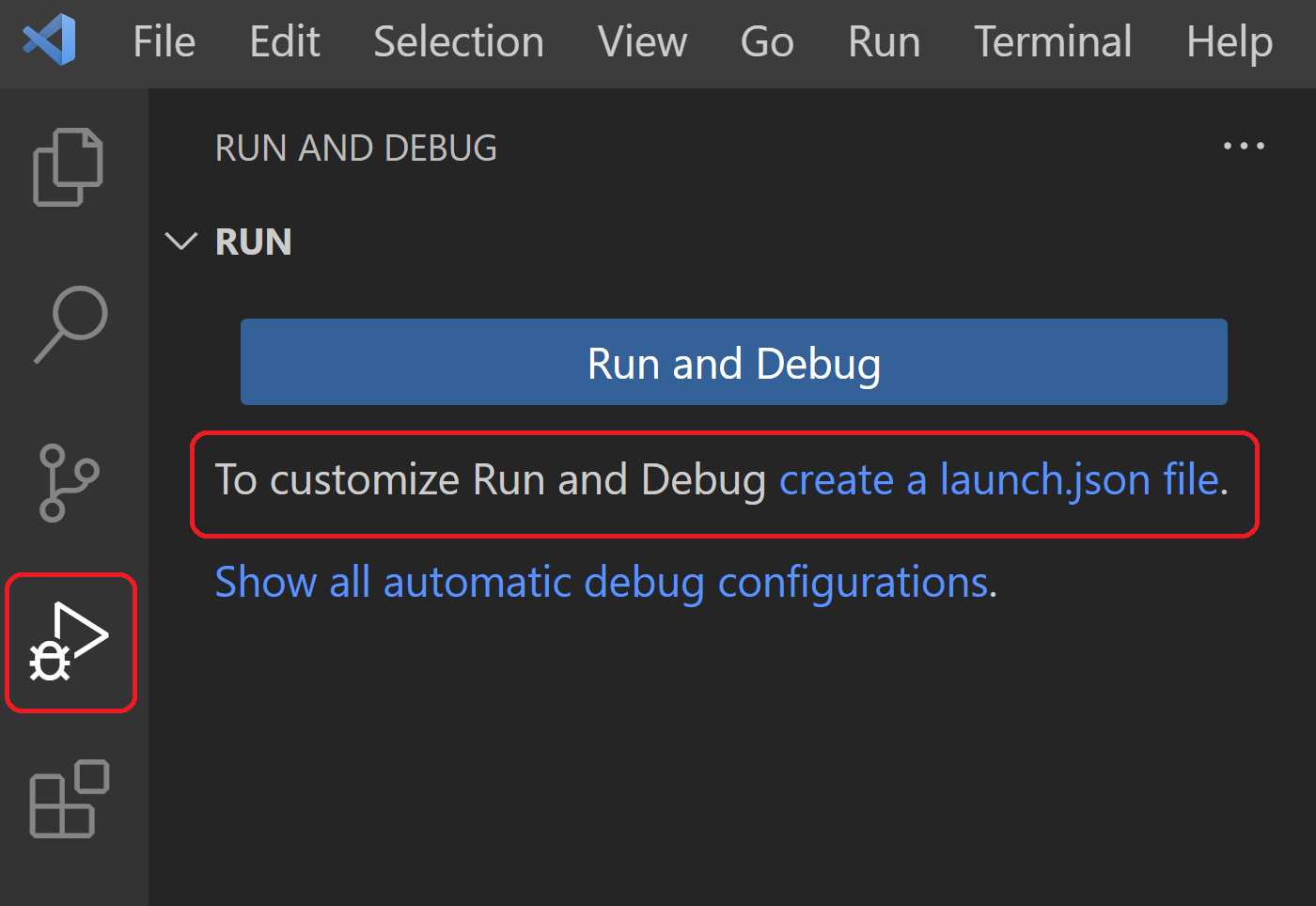 Flask tutorial: initial view of the debug panel