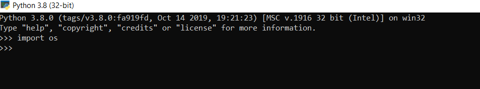 Python os module import